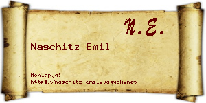 Naschitz Emil névjegykártya